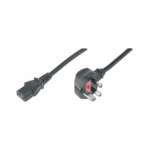 Digitus Napájecí kabel, zástrčka UK, úhlová 90 ° - C13 M / F, 1,8 m, H05VV-F3G 0,75qmm, pojistka 5A, černá
