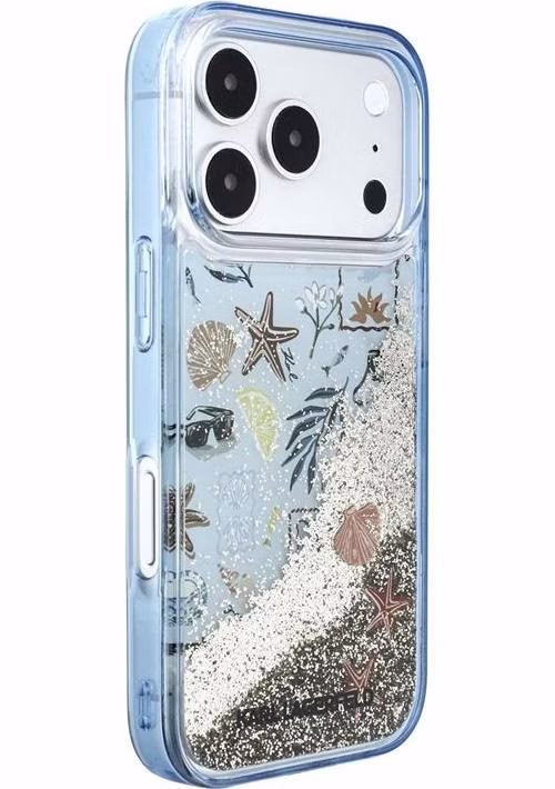 Karl Lagerfeld Liquid Glitter Beach kryt iPhone 18 Pro Max modrý