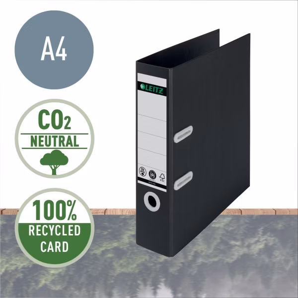 LEITZ Ekologický pákový pořadač 180° RECYCLE, 80 mm, černá