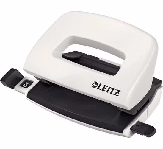 LEITZ Mini děrovačka NeXXt 5060, perleťová bílá