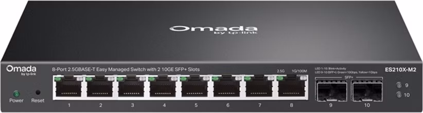 TP-Link ES210X-M2 Omada 8portový 2.5G BASE-T Easy Managed switch se 2 sloty 10GE SFP+