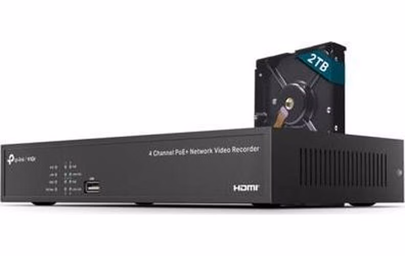 TP-LINK VIGI NVR1004H-4P-2TB Záznamové zařízení, 4 kanály, 4x Lan s PoE, 2x USB, 1x 2TB HDD