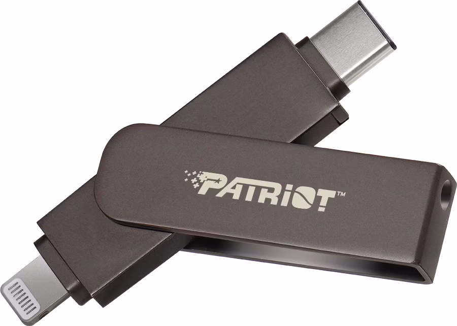 Patriot iLuxe Stick C MFi/128GB/USB 3.2/Lightning + USB-C/Čierna