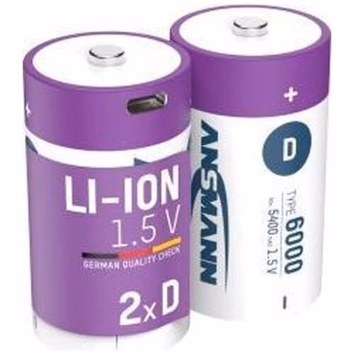 Ansmann Li-ion typ D ,min. 5400mAh, s nabíjecí elektronikou, USB-C