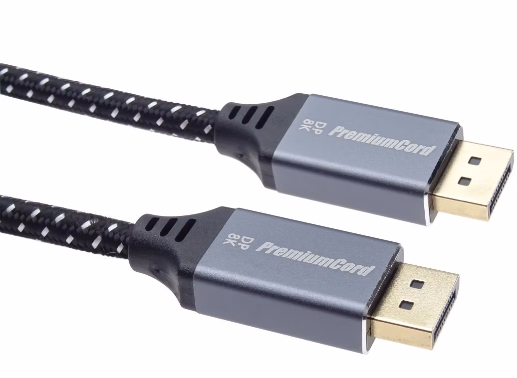Kábel PREMIUMCORD DisplayPort 1.4 pripojovací kábel, kovové a pozlátené konektory, 3 m