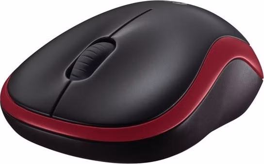 Logitech myš Wireless Mouse M185, optická, 3 tlačítka, červená,1000dpi