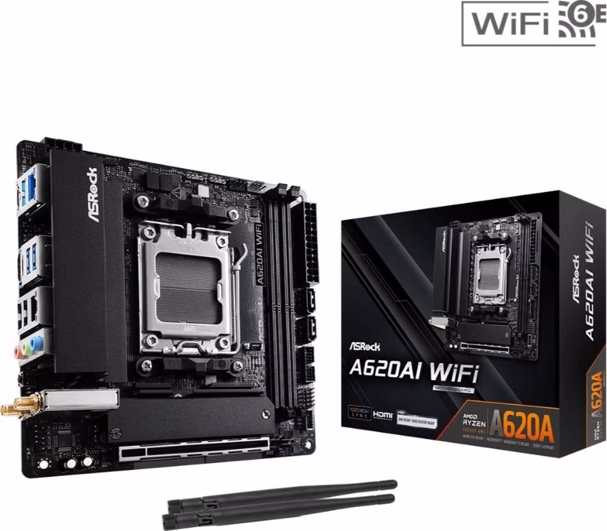 ASRock MB Sc AM5 A620AI WIFI  AMD A620A, 2xDDR5, 1xHDMI, WIFI