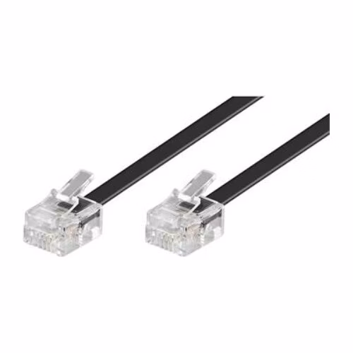 PremiumCord Kabel telefonní rovný 6P4C plug - 6P4C plug 6m - černý
