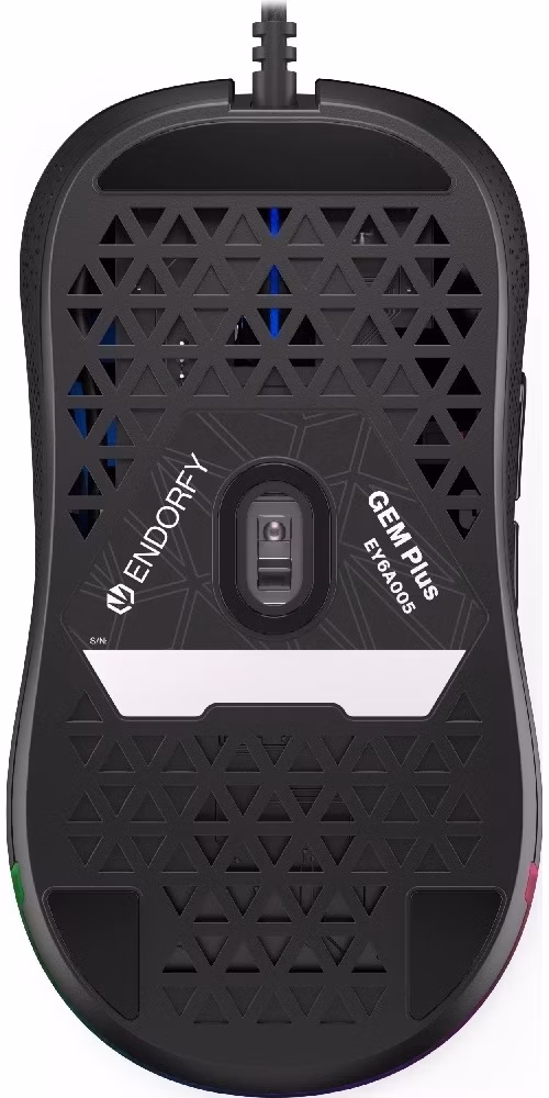 Endorfy Gem Plus/Herní/Optická/Pro praváky/19 000 DPI/Drátové USB-A/Černá