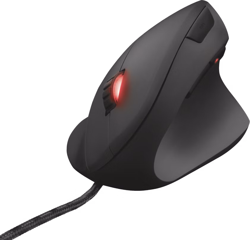 TRUST GXT 144 Rexx/Vertikální/Optická/Pro praváky/6 000 DPI/Drátová USB/Černá