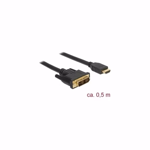 Delock Kabel DVI 18+1 samec > HDMI-A samec 0,5 m černý