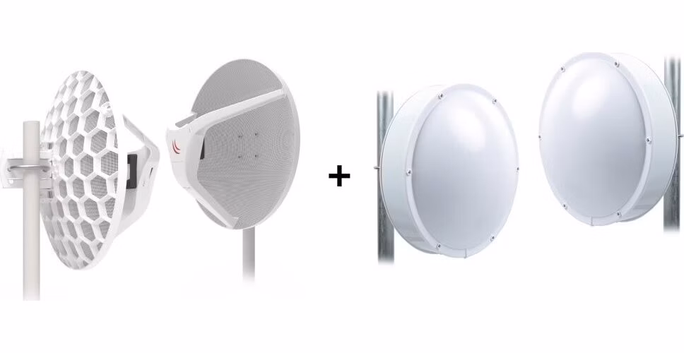 Sada: MikroTik RouterBOARD Wireless Wire Dish, (60 GHz), 2ks + Kryt JRC JH-LHG 2ks
