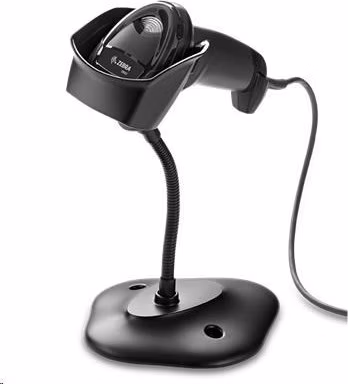 Čítačka Zebra DS2208, 2D čítačka čiarových kódov, KIT, čierna, USB-HID + stojan