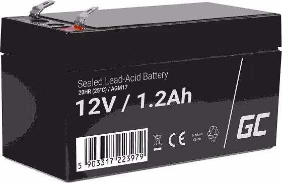 Green Cell AGM VRLA 12V 1.2Ah maintenance-free battery for the alarm system, cash register, toys