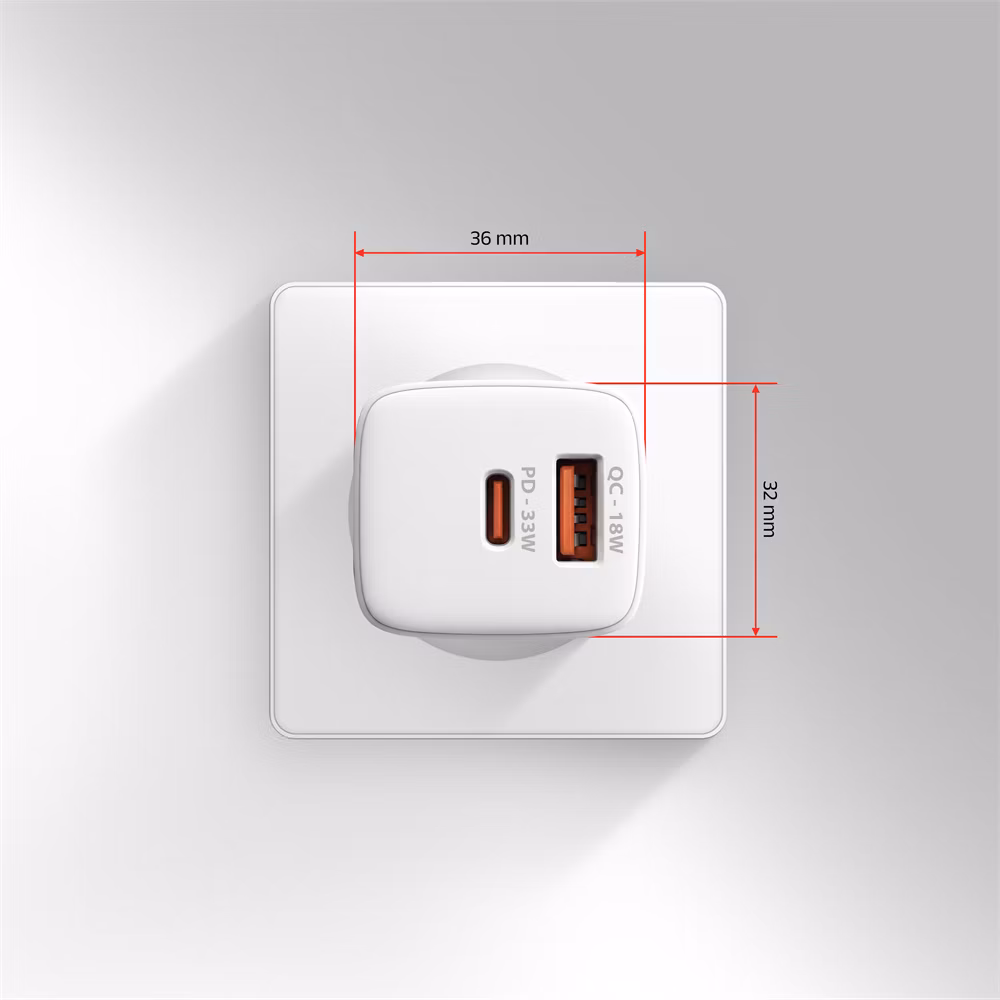 AXAGON ACU-PQ33W, GaN nabíjačka do siete 33W, USB-A+USB-C, PD3.0/PPS/QC4+/SFC2.0/Apple, biela