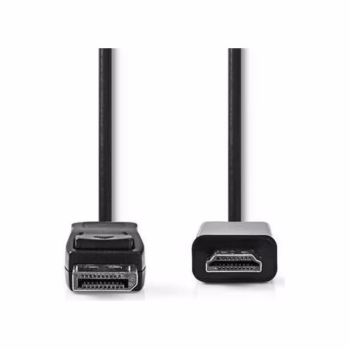 Nedis CCGB37100BK20 - DisplayPort - HDMI Kabel | DisplayPort Zástrčka - HDMI Konektor |4K@30Hz|2 m| Černá barva