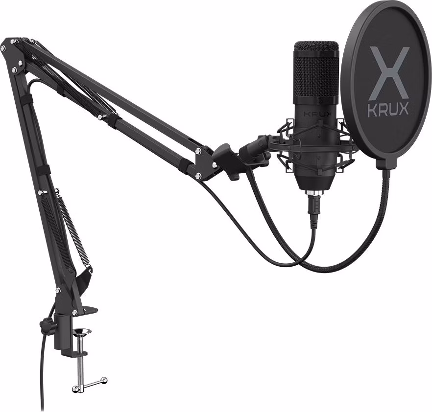 Krux mikrofon Edis 1000 / USB / rameno / montáž na stůl / černý