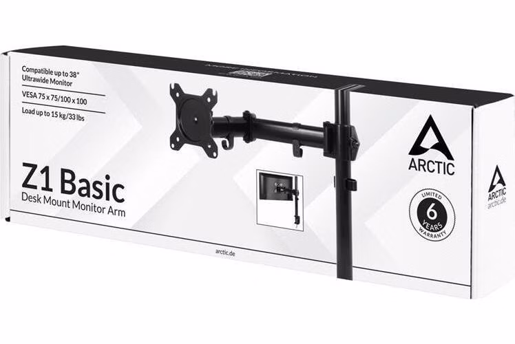 ARCTIC Z1 Basic stolní držák pro monitor /13"-34" LCD / VESA / do 15 kg / černý