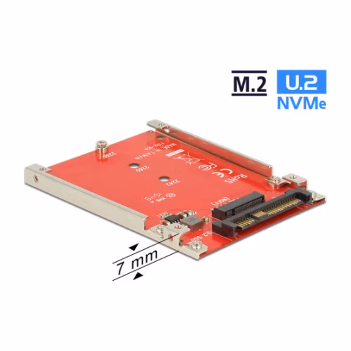 Delock 2.5” Převodník U.2 SFF-8639 > M.2 NVMe Key M - 7 mm