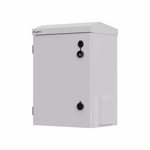LANBERG Hermetický RACK rozvaděč 10" pro montáž na stěnu nebo stožár, IP55, 340 × 250 × 500 mm, šedý(sestavený