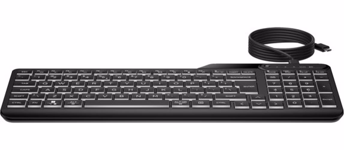 HP 400 Backlit Wired Keyboard - drátová podsvícená klávesnice CZ/SK