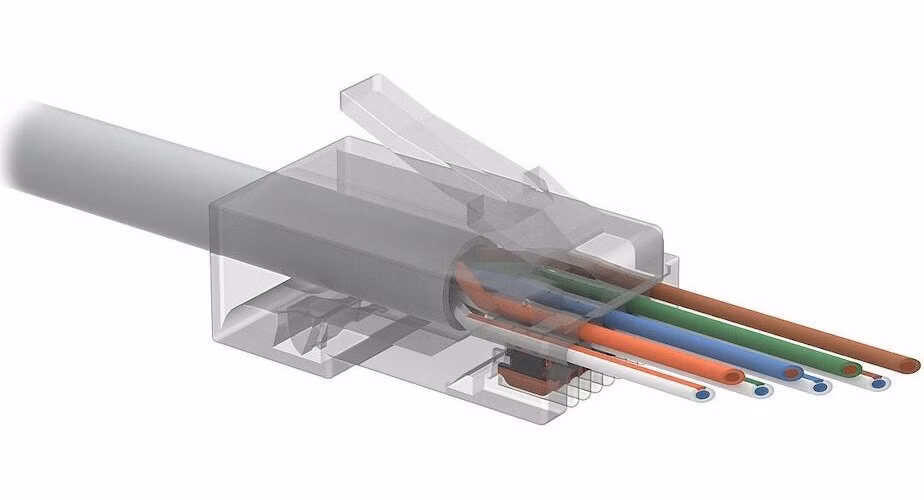 Solarix Univerzální EASY konektor RJ45 CAT6 UTP 8p8c na drát i licnu / 100 ks SXRJ45-6-UTP-EASY
