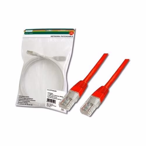 Digitus Patch Cable, UTP, CAT 5e, AWG 26/7, měď, červený 1m