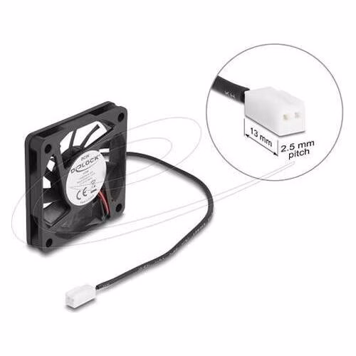 Delock Axiální ventilátor: 5 V DC, 60 x 60 x 10 mm, černý