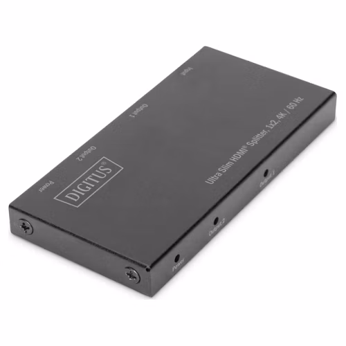 Digitus Ultra tenký HDMI Rozbočovač, 1x2, 4K / 60Hz HDR, HDCP 2.2, 18 Gbps, Micro USB napájeno