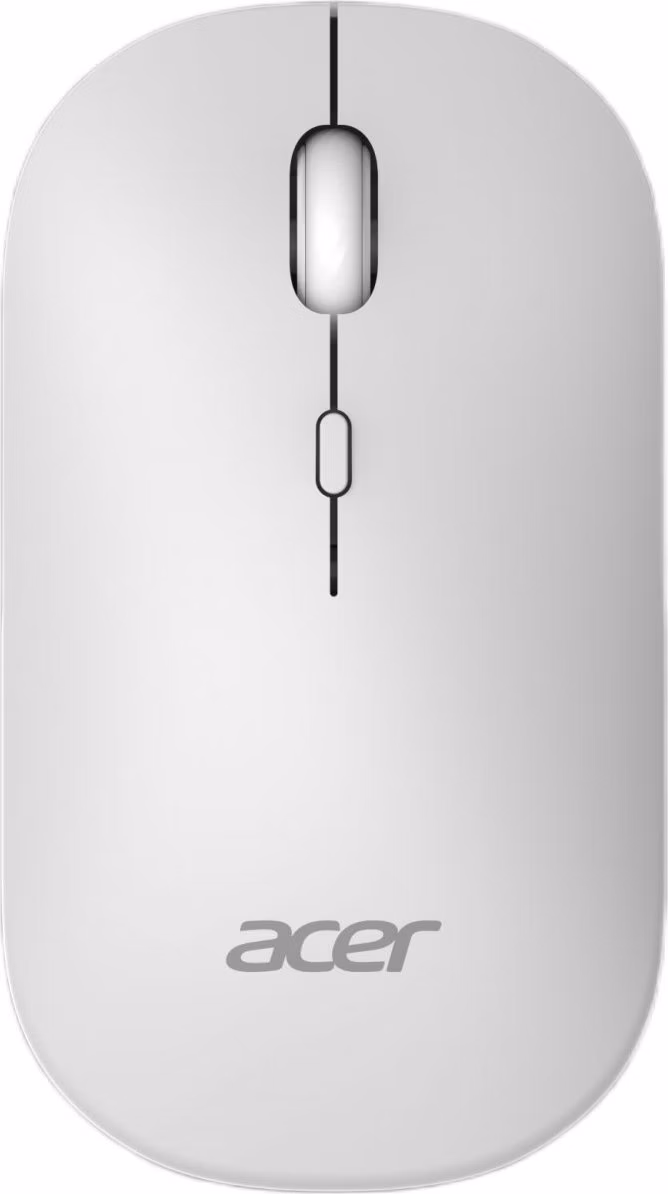 ACER bezdrátová myš Wireless Mouse AMR130,dual mode 2.4GHz + BT 5.2,4 tlačítka,1600dpi,125Hz,30 IPS,Bílá