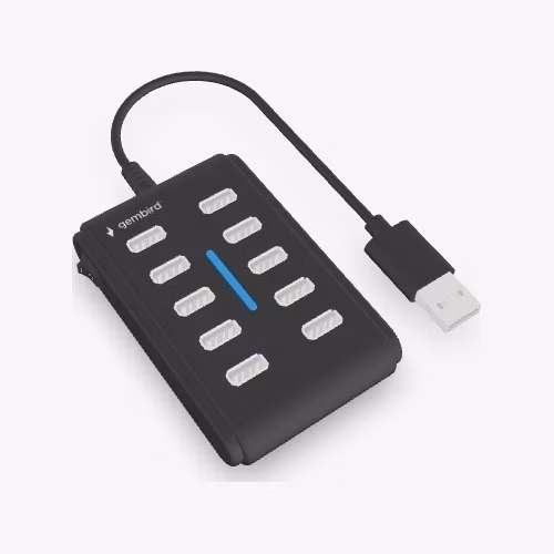 GEMBIRD 10portový USB 2.0 rozbočovač, černý