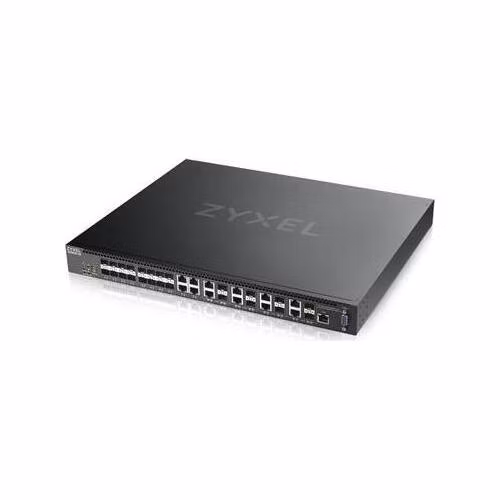 Zyxel XS3800-28, 28-port 10GbE L2+ Switch, MultiGig, 12x 10G Copper, 8x 10G dual pers., 8x 10G SFP+. Dual PSU