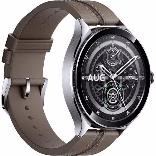 Xiaomi Watch 2 Pro - Bluetooth Silver Case with Brown Leather Strap
