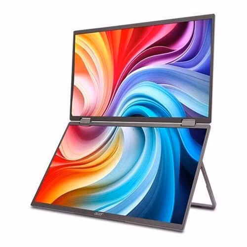 Rozbaleno Acer LCD PD163QTbmiuux DUAL SCREEN 15,6" IPS LED Touch, 1920x1080, 1xHDMI + 2xType-C + Audio Out, repro 2Wx2, VESA 75x75