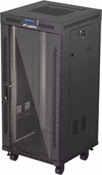 LANBERG INSTALAČNÍ RACK 19" 24U 600X600 ČERNÉ SKLENĚNÉ DVEŘE LCD (FLAT PACK) V2