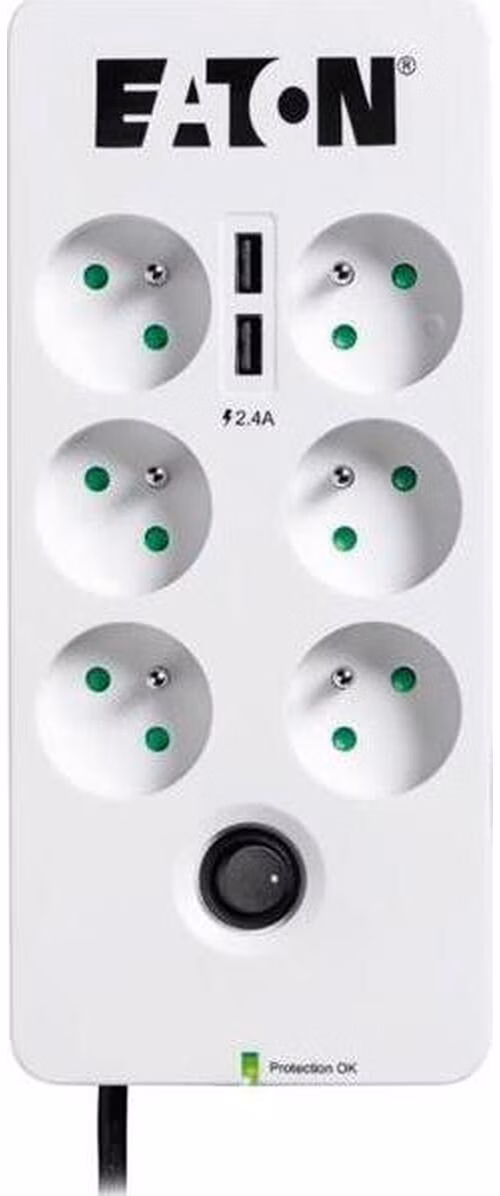 EATON Prepäťová ochrana - Protection Box 6 x FR, 2x USB port1,5m