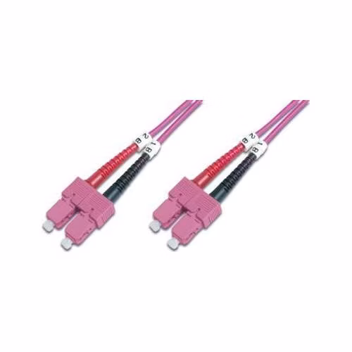 DIGITUS Fiber Optic Patch Cord, SC to SC, Multimode OM4 - 50/125 µ, Duplex, color RAL4003 Length 1m
