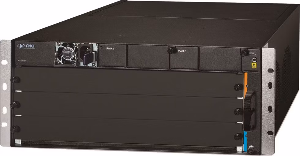 Planet CS-6303R L3 šasi pro instalaci modulů, 3-slot, 40Gb QSFP+, 10Gb SFP+, IPv6/IPv4, redundantní napájení, RING