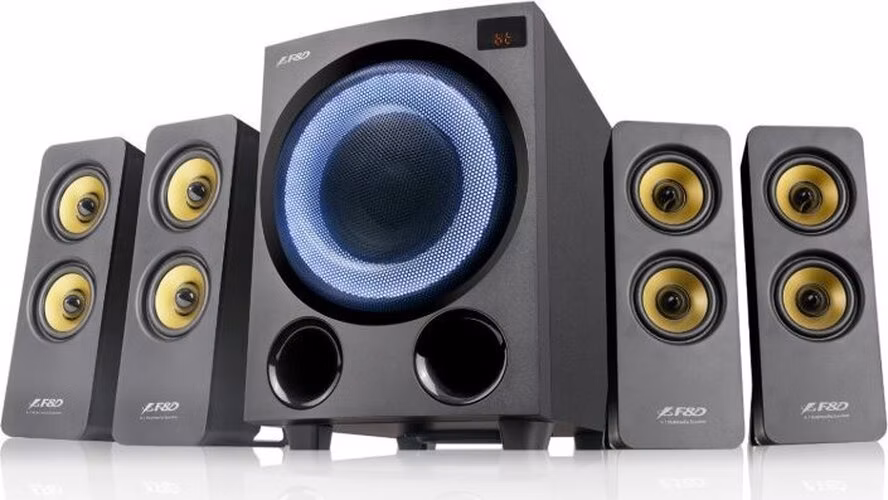 FENDA F&amp;D repro F7700X/ 4.1/ 80W/ černé s RGB/ BT5.0/ FM rádio/ USB přehrávání/ optický vstup/ dálkové ovládání