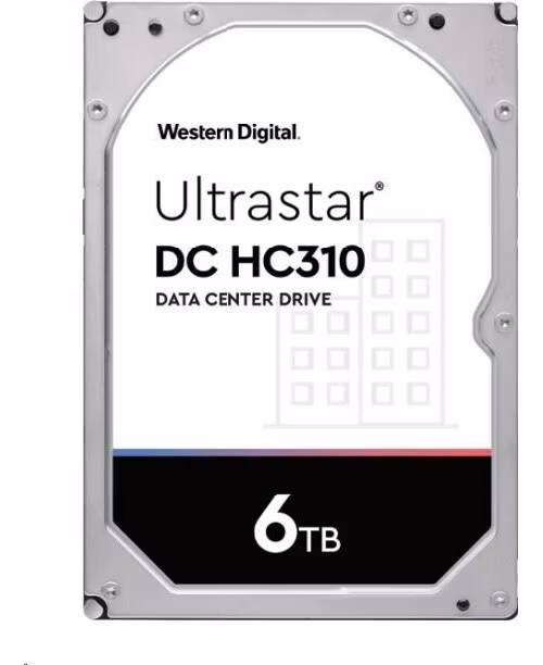 Western Digital Ultrastar® HDD 6TB (HUS726T6TAL5201) DC HC310 3.5in 26.1MM 256MB 7200RPM SAS 512E TCG P3 (GOLD SAS)