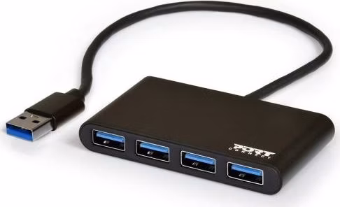 PORT CONNECT USB HUB, 4x USB 3.0, čierny