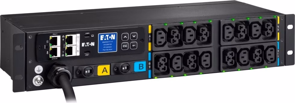 EATON ePDU G4: Řízené IEC 2U horizontální, In: IEC60309 32A 1P - Out: 8xC13,8xC39
