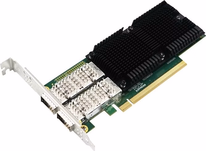 XtendLan PCI-E síťová karta, 2x 100Gbps QSFP28, Intel E810, PCI-E x16