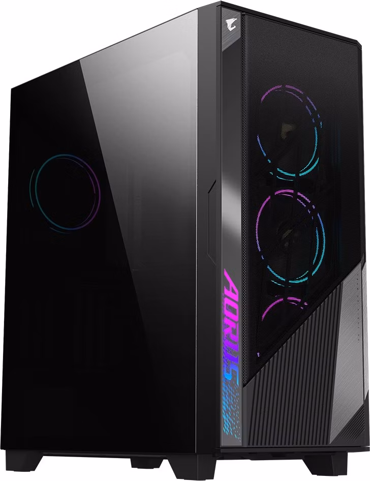 BAZAR - GIGABYTE case AORUS C500 GLASS, bez zdroje, průhledná bočnice, Mid Tower, černá - Poškozený obal (Komplet)
