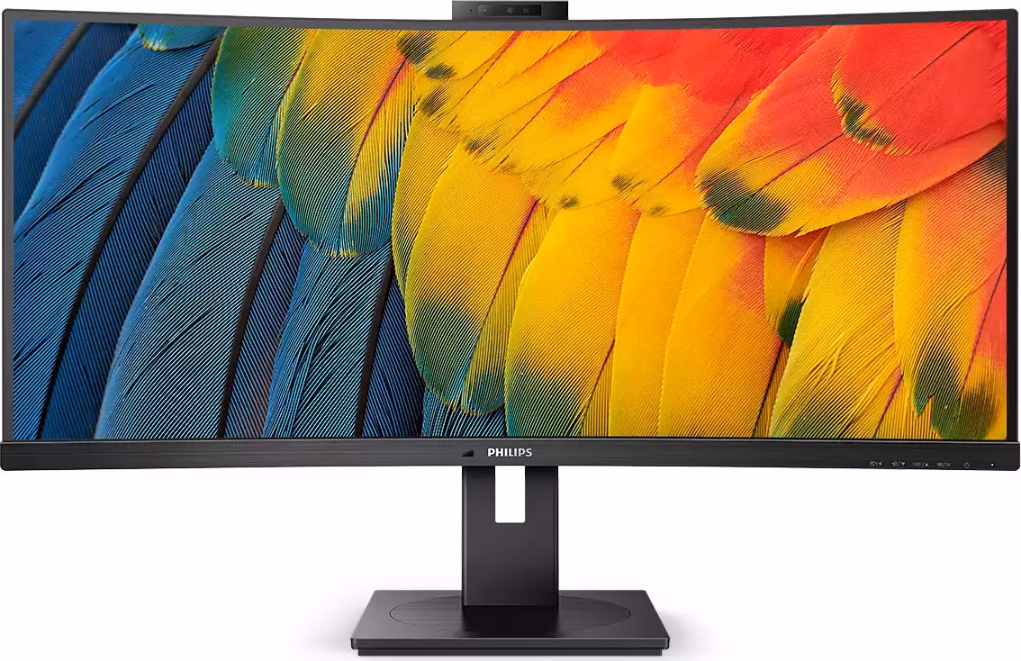Philips LCD 34B1U5600CH 34" zakřivený VA/3440x1440@100Hz/4ms/350cd/DP/HDMI/4xUSB/USB-C dock/RJ45/Webcam/Repro/HAS/VESA