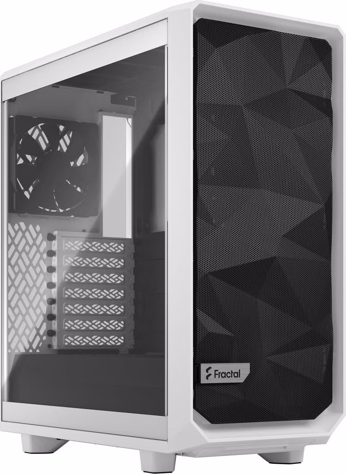 Fractal Design Meshify 2 Compact White TG Clear Tint / Midi Tower / průhledná bočnice / bez zdroje / bílá