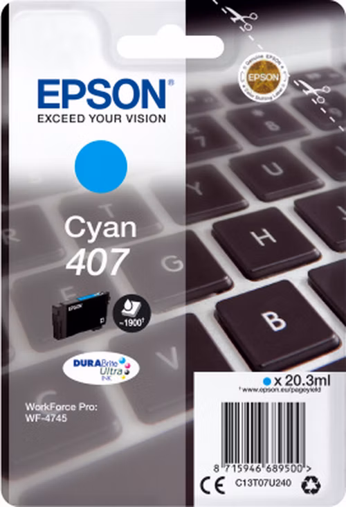 Atramentová kazeta EPSON série WF-4745 "Keyboard" L Cyan 1900 str. (20,3 ml)