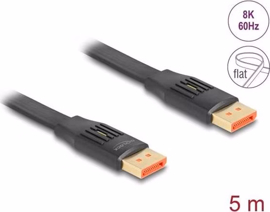 Delock DisplayPort Plochý stuhový kabel 8K 60 Hz 5 m