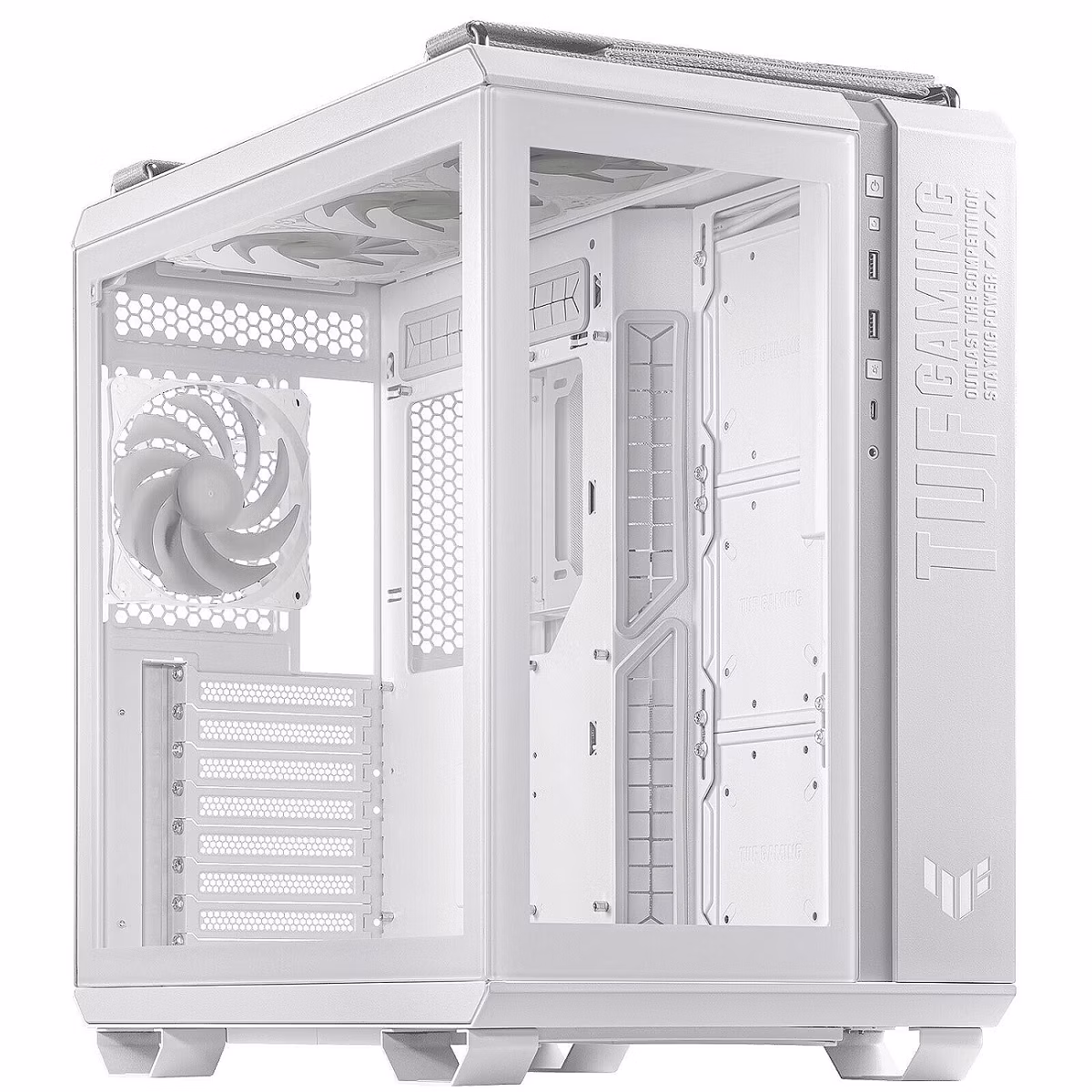 ASUS case TUF GAMING GT502 PLUS, Mid Tower, průhledná bočnice, 4x 120mm ARGB Fan, bílá