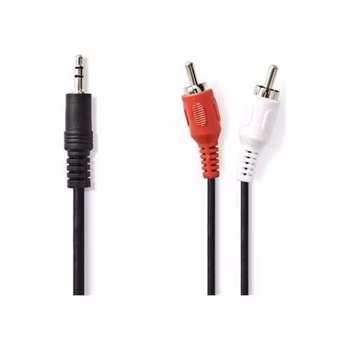 Nedis CAGB22200BK100 - Stereofonní Audio Kabel | 3,5mm Zástrčka - 2x RCA Zástrčka | 10 m | Černá barva